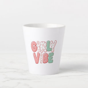 Pastel Pink and Teal Girly Aesthetic Latte Mug