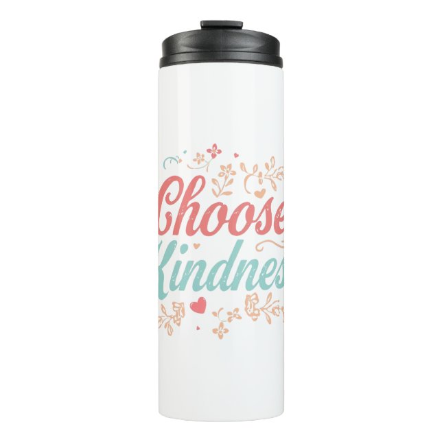 Pastel Pink and Teal Inspirational Message Thermal Tumbler (Front)