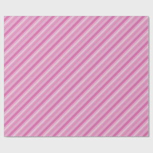 Pastel Pink and White Candy Cane Stripes Wrapping Paper