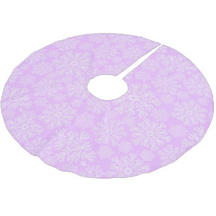 Pastel Pink And White Christmas Snowflakes Pattern Brushed Polyester Tree Skirt