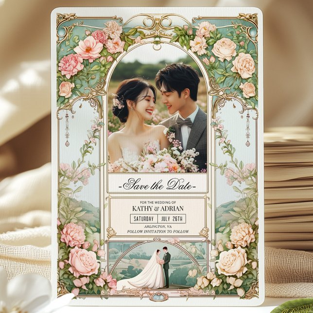 Pastel Pink and White Floral Wedding Save the Date Invitation (Creator Uploaded)