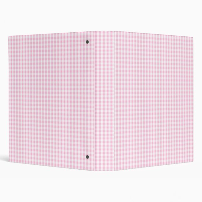 Pastel Pink and White Gingham Pattern Binder (Background)