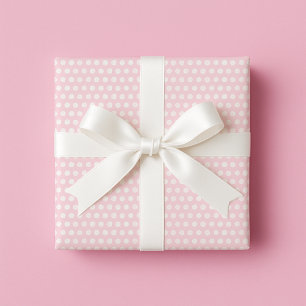 Pastel Pink and White Polka Dat Wrapping Paper