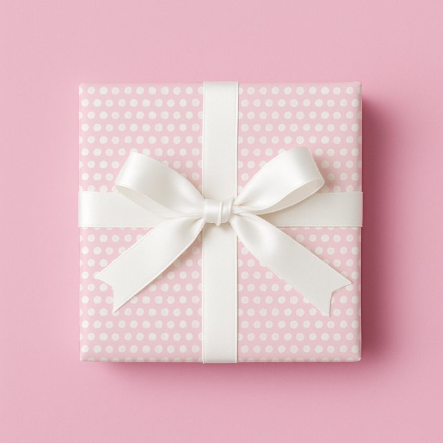 Pastel Pink and White Polka Dat Wrapping Paper (Everyday Gifting)