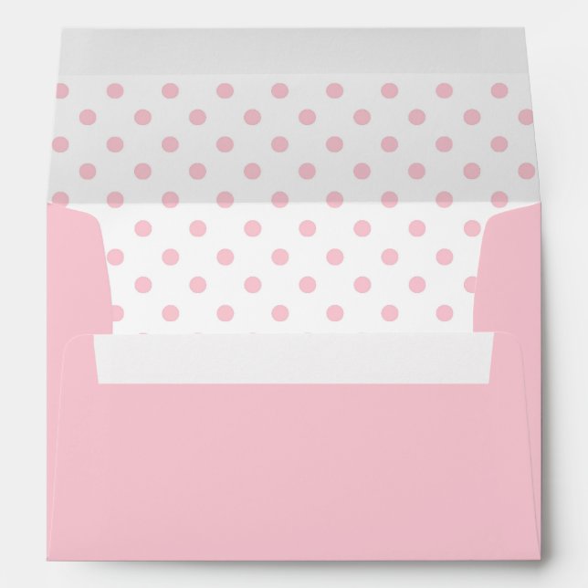 Pastel Pink and White Polka Dots Envelopes (Back (Bottom))