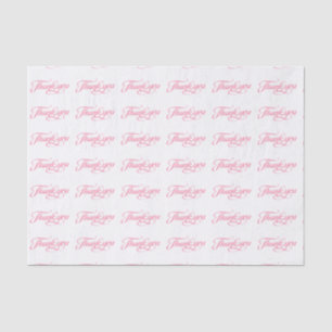 Pastel Pink And White Thank You Pattern Tissue Paper