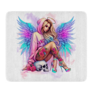 Pastel pink Angel Cutting Board