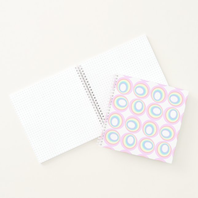 Pastel Pink Aqua Yellow Rainbow Circles Journal (Intérieur)