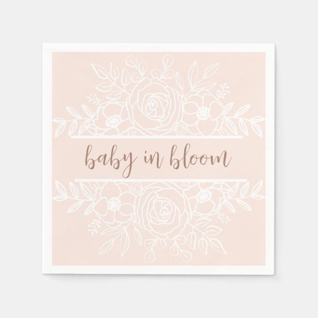 Pastel Pink Baby in Bloom Napkins (Front)