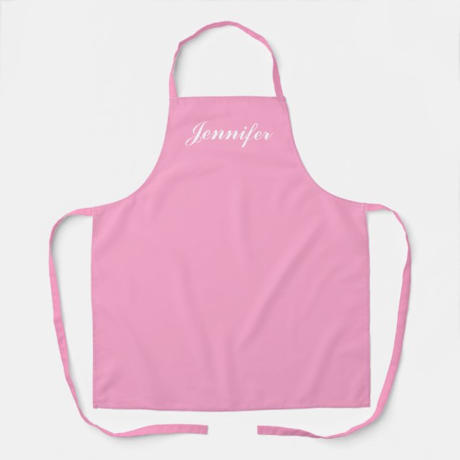 Pastel Pink Bakery Personalized Kitchen Apron (Front)
