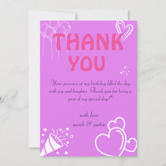 Pastel Pink Birthday Bliss greeting cards (Front)