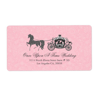 Pastel Pink & Black Mariage Horse & Carriage