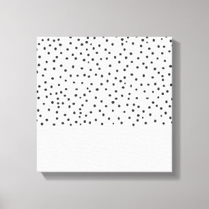 Pastel pink black watercolor polka dots pattern ca canvas print
