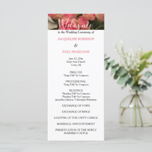 Pastel Pink Black Wedding Programme