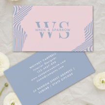 Pastel Pink & Blue Abstract Trendy Monogram Modern