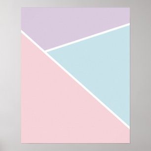 Pastel Pink, Blue and Purple Geometric Poster