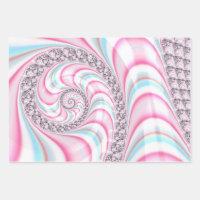 Pastel Pink Blue Candy Cane Spiral Fractal