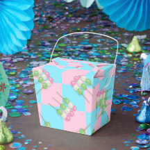 Pastel Pink Blue Chequered Dango Favour Box