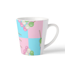 Pastel Pink Blue Chequered Dango Latte Mug