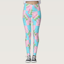 Pastel Pink Blue Chequered Dango Leggings