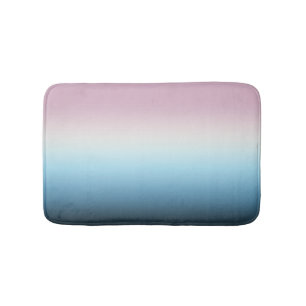 Pastel Pink & Blue Gradient Indigo Rose Ombre Bath Mat
