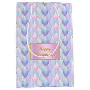 Pastel pink, blue mermaid gift bag favour bag new