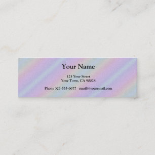 Pastel Pink blue Rainbow Stripes Mini Business Card