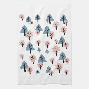 Pastel Pink Blue Tree Cookie Bell Star Christmas Kitchen Towel