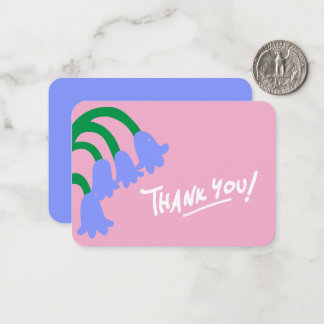 Pastel Pink & Bluebell Floral Thank You Card