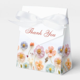 Pastel Pink Bohemian Wildflower Bridal Shower Favor Box