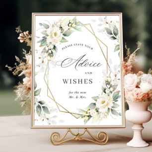 Pastel Pink Bohemian Wildflowers Advice & Wishes Poster