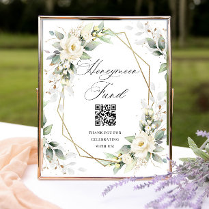 Pastel Pink Bohemian Wildflowers Honeymoon Fund Poster