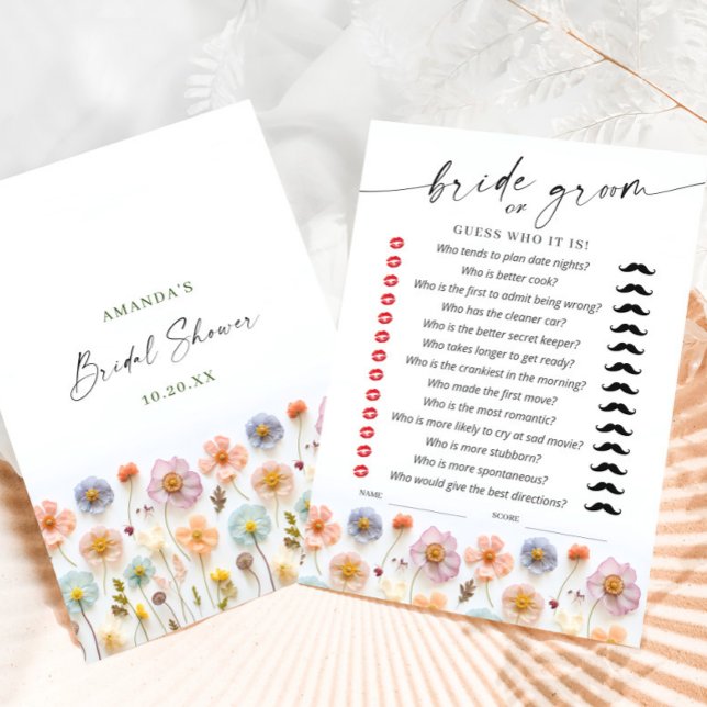 Pastel Pink Boho Fleur sauvage carte de jeu nuptia (Créateur téléchargé)