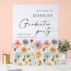 Pastel Pink Boho Fleur sauvage fête de graduation