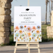 Pastel Pink Boho Fleur sauvage fête de graduation