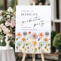 Pastel Pink Boho Fleur sauvage fête de graduation