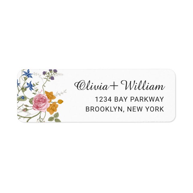 Pastel Pink Boho Floral Wildflowers Wedding (Front)