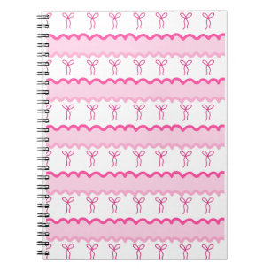 Pastel Pink Bow Seamless Pattern – Cute Aesthetic Notebook
