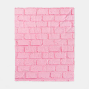 Pastel pink brick background wall texture. pink re fleece blanket