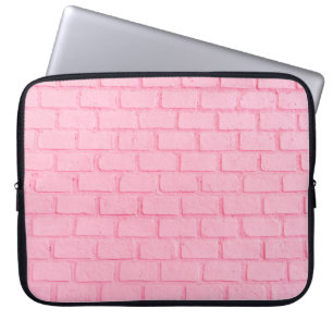 Pastel pink brick background wall texture. pink re laptop sleeve