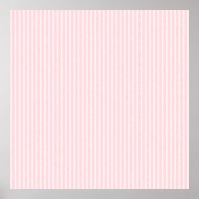 Pastel Pink Candy Stripes. Poster (Front)