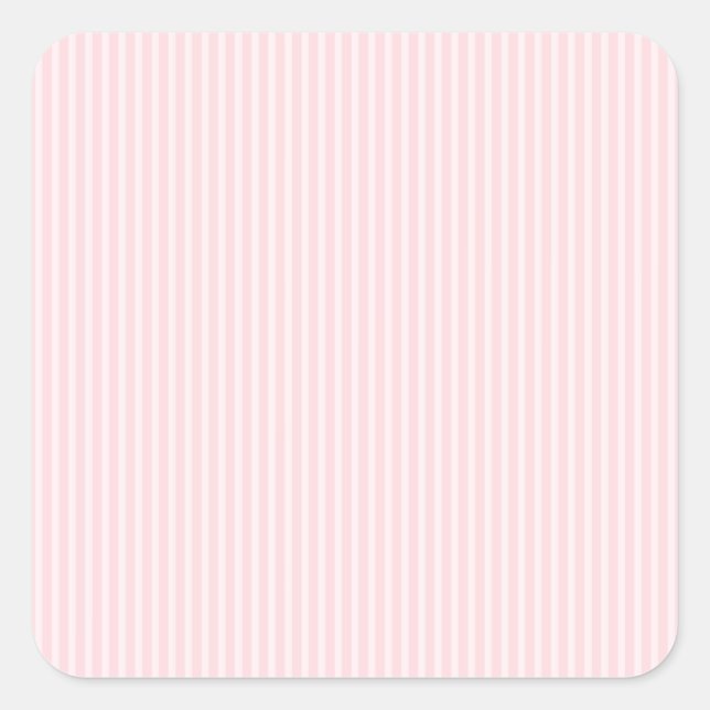 Pastel Pink Candy Stripes. Square Sticker (Front)