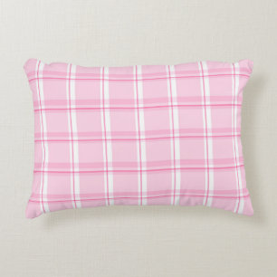 Pastel Pink Checkered Accent Pillow