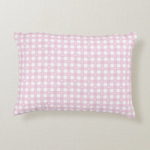 Pastel Pink Checks Accent Pillow