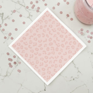 Pastel Pink Cheetah Print Bachelorette Decor Napkin