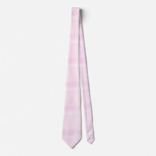 Pastel Pink Chequered Pattern Soft & Aesthetic Tie