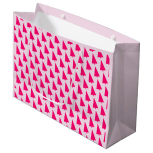 Pastel Pink Christmas Tree Gift Bag