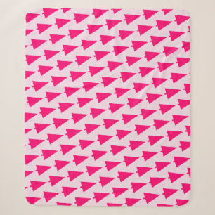 Pastel Pink Christmas tree Sherpa Blanket