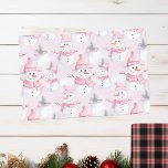 Pastel Pink Christmas Watercolor Snowman Tissue Paper<br><div class="desc">This design may be personalized by choosing the Edit Design option. You may also transfer onto other items. Contact me at colorflowcreations@gmail.com or use the chat option at the top of the page if you wish to have this design on another product or need assistance. See more of my designs...</div>