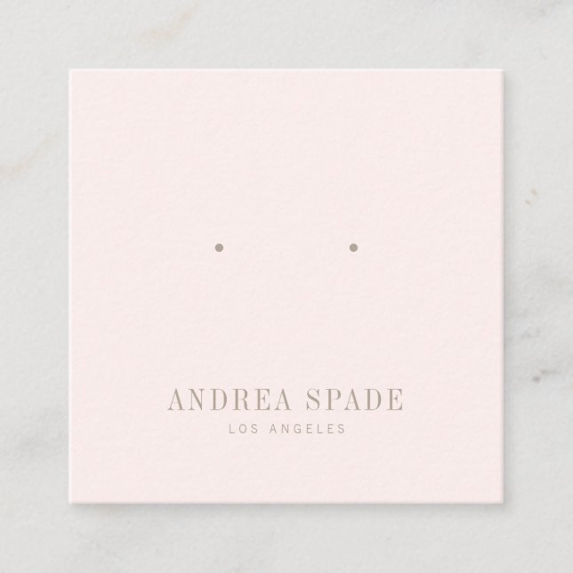 Pastel Pink Classic Jewellery Display Square Card (Front)
